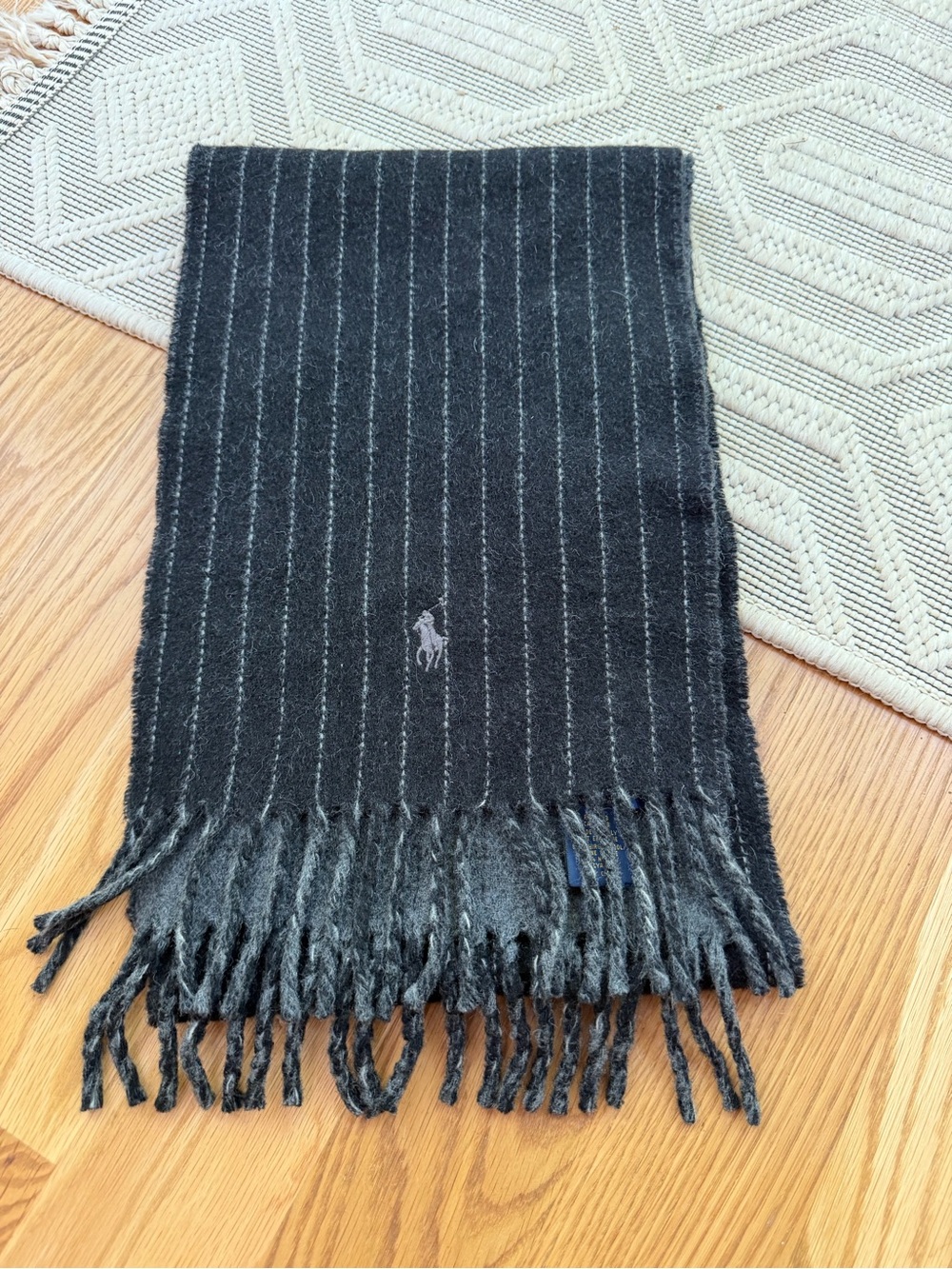 Ralph Lauren Men Scarf Polo Pony Made In Italy Wool Reversible Limited Edition V